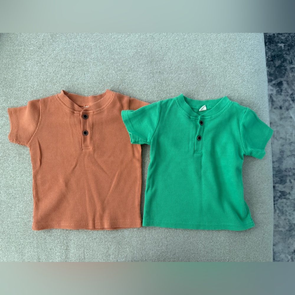 NWOT*** Toddler Orange and Green Button-Up Shirts 3T